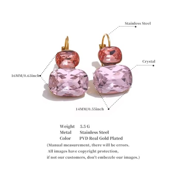 NEW shine pink Hooping Earrings - Picture 4 of 10